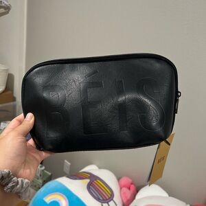 NWT - Large Black Beis Cosmetic Pouch